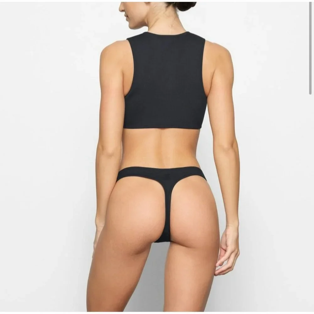 NWT SKIMS Sport Swim High Neck Top in Onyx Size 1X